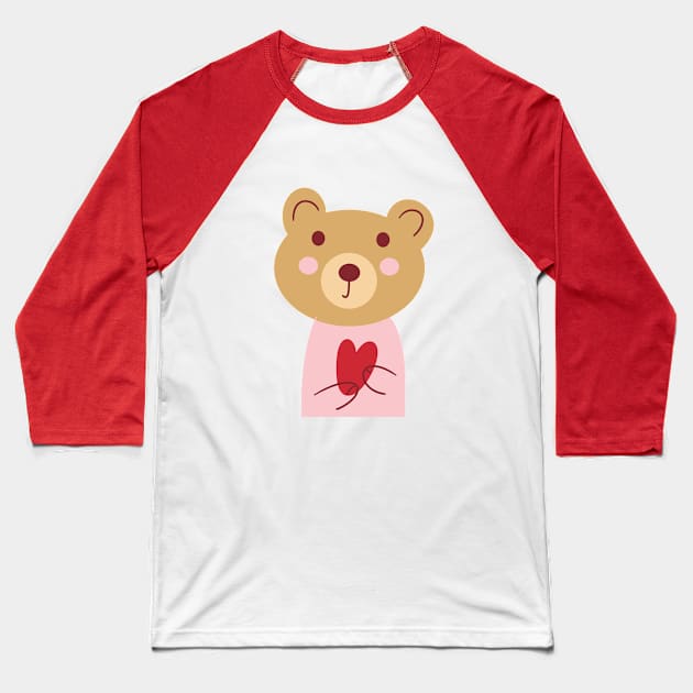 Girl Bear Baseball T-Shirt by KathyO